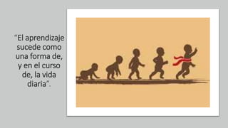 “El aprendizaje
sucede como
una forma de,
y en el curso
de, la vida
diaria”.
 