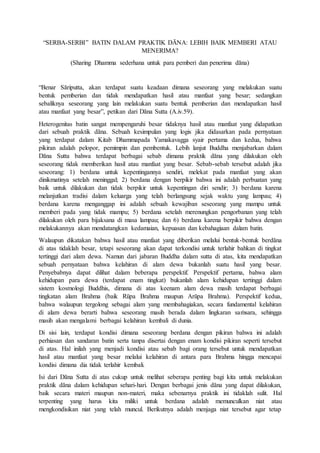 Serba Serbi Batin Dalam Praktik Dana Pdf