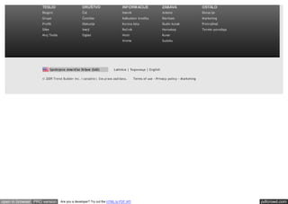 TESLIO                       DRUŠTVO                     INFORMACIJE                 ZABAVA                   OSTALO
                    Blogovi                      Čat                         Imenik                      Ankete                   Donacije
                    Grupe                        Čestitke                    Kalkulator kredita          Bioritam                 M arketing
                    Profili                      Diskusije                   Kursna lista                Dudin kutak              Pretraživač
                    Slike                        Imejl                       Rečnik                      Horoskop                 Termin porođaja
                    M oj Teslio                  Oglasi                      Vesti                       Kuvar
                                                                             Vreme                       Sudoku




                            Sjedinjene Američke Države (SAD)           Latinica | Ћирилица | English

                    © 2009 Trend Builder Inc. i saradnici. Sva prava zadržana.        Terms of use - Privacy policy - Marketing




open in browser PRO version        Are you a developer? Try out the HTML to PDF API                                                                 pdfcrowd.com
 