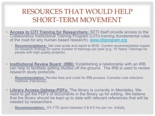 research users training material | ardc serp docs... SERC - SE Research Structure Creating a Culture of Research | PPTX