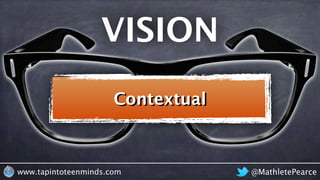 @MathletePearcewww.tapintoteenminds.com
Contextual
VISION
 