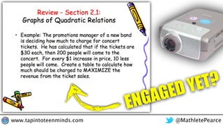 ENGAGED YET?
@MathletePearcewww.tapintoteenminds.com
 