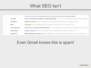What SEO Isn’t




Even Gmail knows this is spam!
 