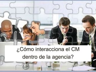 ¿Cómo interacciona el CM 
dentro de la agencia? 
 
