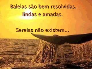 Baleias são bem resolvidas, lindas e amadas.  Sereias não existem...  