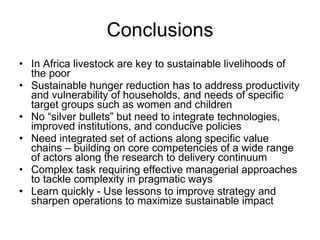 Sustainable livelihoods through livestock farming in East Africa