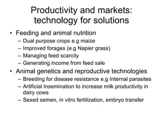 Sustainable livelihoods through livestock farming in East Africa