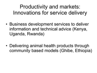 Sustainable livelihoods through livestock farming in East Africa