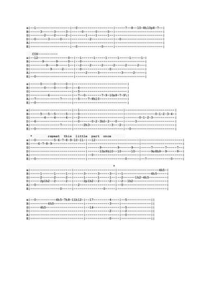 e|--1-----------------|--0------------------|-----7--8--10-8h10p8-7--|
B|-----3------3-----3-|-----0------0-----0--|------------------------|
G|-------2----2-----2-|-------1----1-----1--|------------------------|
D|--0------3-----0----|---------2-----------|--0---------------------|
A|--------------------|---------------------|------------------------|
E|--------------------|--0------------0-----|------------------------|
CIX----------
e|--12---------------0--|--1------1-----1-----1-----1-----1-|
B|------9------9-----0--|--0--------------------------------|
G|--------9----9-----1--|--2----2-----2-----2-----2-----2---|
D|----------9-----2-----|--0--------------0-----------------|
A|----------------------|-----2-----3-----------3-----2-----|
E|--0-------------------|-----------------------------------|
e|-----0------0-----0--|---------------------------|
B|-------0----0-----0--|--6------------------------|
G|---------------------|--5------------------------|
D|---------6-----------|--7--0--------7-9-10p9-7-9|
A|--7------------7-----|--5----7-8h10--------------|
E|--0------------------|---------------------------|
e|---------------------|--1----------------------|-------------------------|
B|-----5---5--5-----5--|--0----------------------|---------------0-1-2-3-4-|
G|-------4----4-----4--|--2----------------------|-------0-1-2-3-----------|
D|--6------------------|--0------0-2-3h0-2---0---|-----3-------------------|
A|---------------7-----|-----2h3-----------3---2-|-------------------------|
E|--0------------------|-------------------------|--0----------------------|
*________repeat__this__little__part__once_______
e|--0---------5-6-7-8-9-10-11-|--12----------------------|---------------------|
B|----6-7-8-9-----------------|--------------------------|---------------------|
G|----------------------------|------9--------9------9---|-----7------7-----7--|
D|----------------------------|------10p9h10--10-----10--|-----9p8h9--9-----9--|
A|----------------------------|--0-----------------------|---------------------|
E|--0-------------------------|-------------------0------|--7------------0-----|
__________________________________________*
e|---------------------|---------------------|---------------------4h5-|
B|-----1------1-----1--|-----3------3-----3--|--1--------------4h5-----|
G|-----2------2-----2--|-----1------1-----1--|--2------1h2-4h5---------|
D|-----2p1h2--2-----2--|-----2p1h2--2-----2--|--2--1h2-----------------|
A|--0------------------|--2------------------|--0----------------------|
E|---------------0-----|---------------0-----|-------------------------|
e|--0----------4h5-7h8-11h12-|--17--------4----|--5------------||
B|---------4h5---------------|------------3----|---------------||
G|-----4h5-------------------|--14-------------|--5------------||
D|---------------------------|------------2----|--2------------||
A|---------------------------|-----------------|--0------------||
E|---------------------------|------------0----|---------------||
 