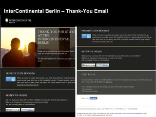 InterContinental Berlin – Thank-You Email 
