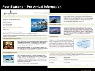 Four Seasons – Pre-Arrival Information 