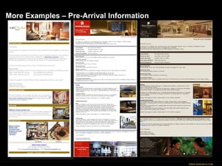 More Examples – Pre-Arrival Information 