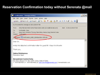Reservation Confirmation today without Serenata @mail 