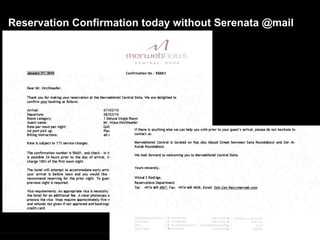Reservation Confirmation today without Serenata @mail 