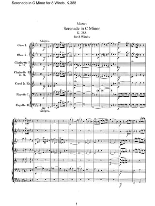 Serenade in C Minor for 8 Winds, K.388




                                     1
 