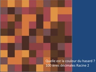 Quelle est la couleur du hasard ?
100 ières décimales Racine 2
 