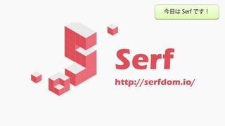 Serf
http://serfdom.io/
今日は Serf です！
 