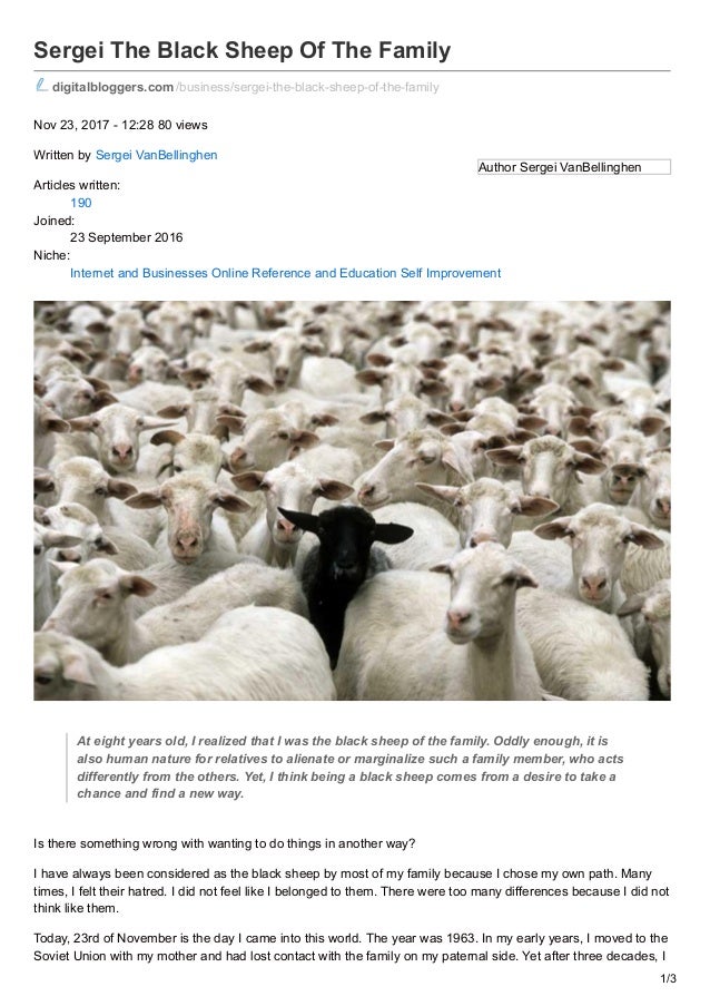 Sergei The Black Sheep Of The Family