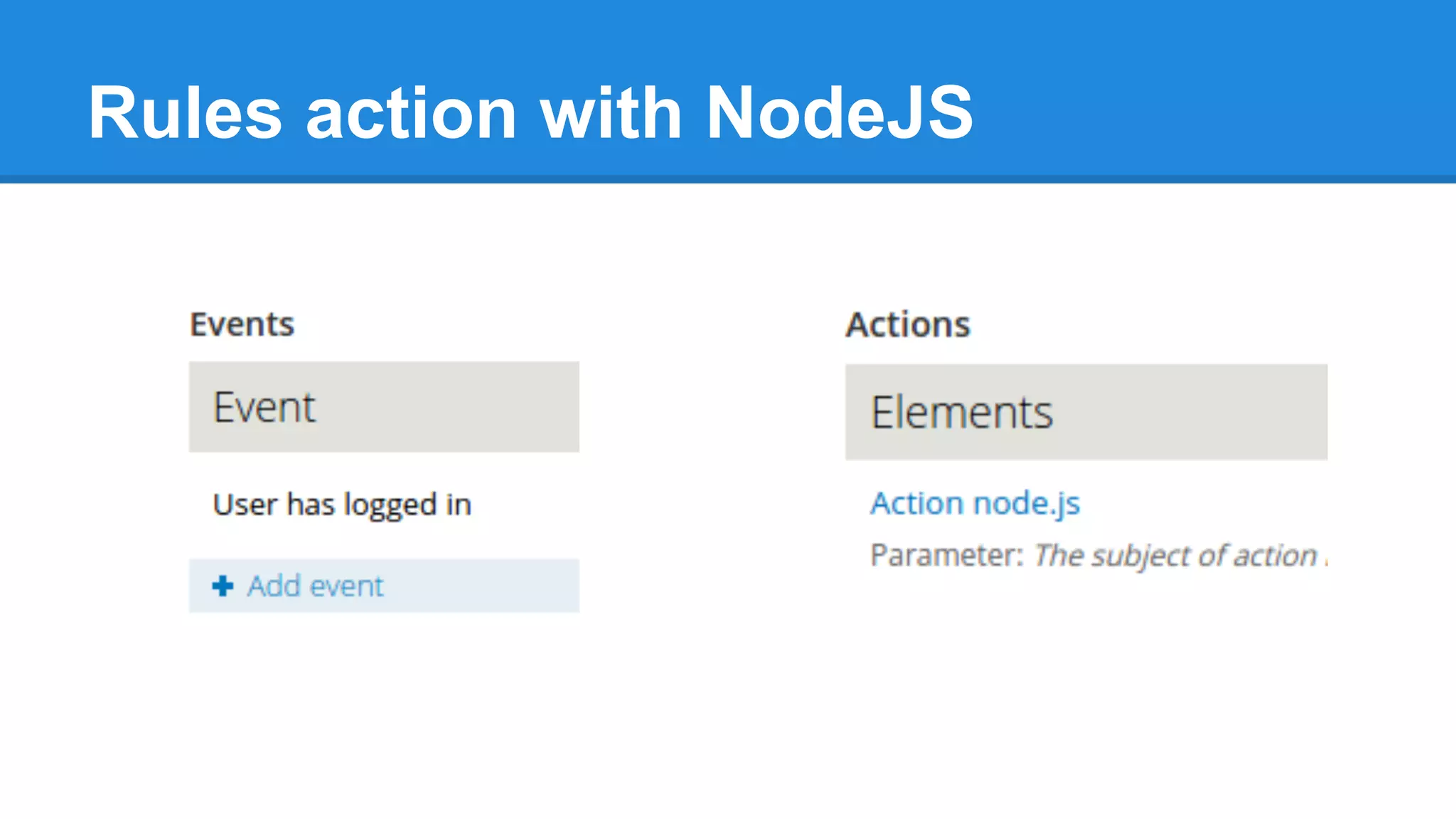 Rules action with NodeJS
 