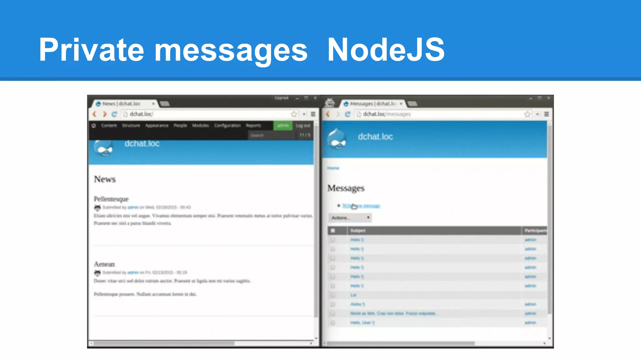 Private messages NodeJS
 