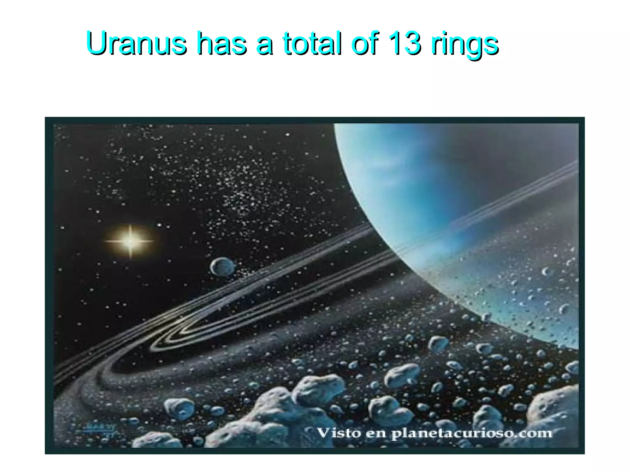 Uranus has a total of 13 ringsUranus has a total of 13 rings