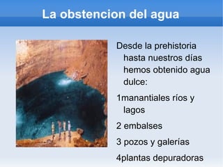 El c iclo del agua esta dividido en 4 partes: 