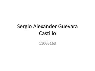 Sergio Alexander Guevara
Castillo
11005163
 