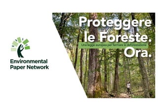 Proteggere
le Foreste.
Ora.
Una legge europea per fermare la deforestazione
 