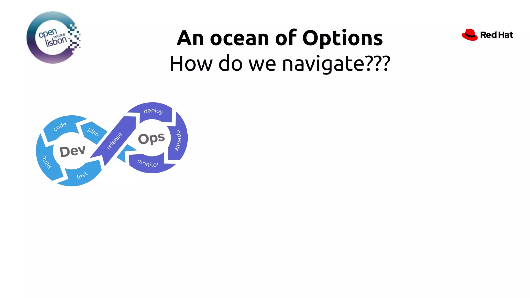 An ocean of Options
How do we navigate???
 