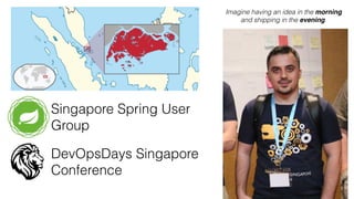 Singapore Spring User 
Group
DevOpsDays Singapore 
Conference
Imagine having an idea in the morning
and shipping in the evening.
 