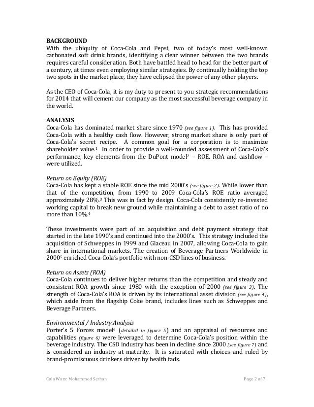 Cola wars continue: coke and pepsi in 2006 case analysis picture