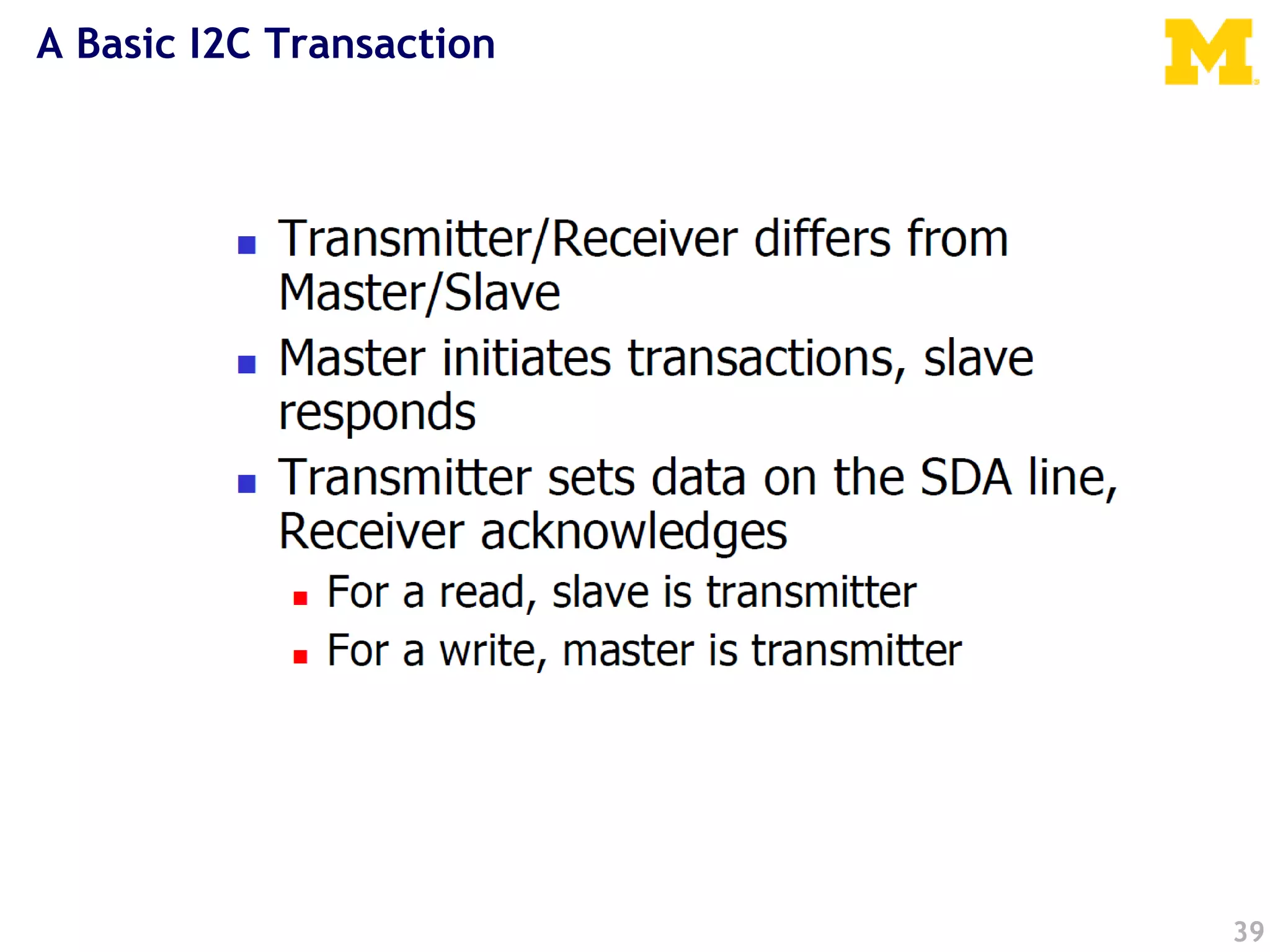 A Basic I2C Transaction
39
 