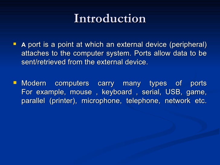 Serial And Parallel Ports
