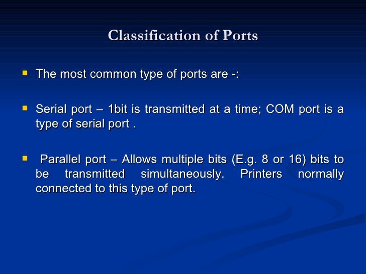 Serial And Parallel Ports