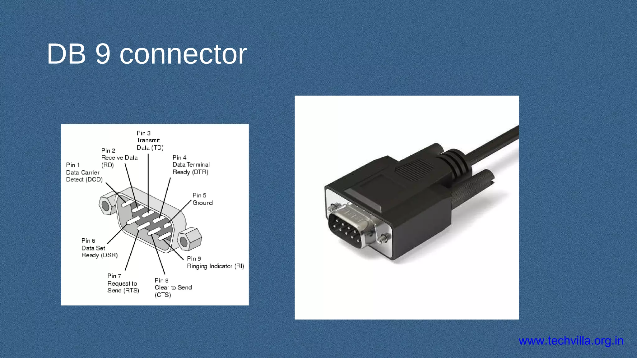 www.techvilla.org.in
DB 9 connector
 