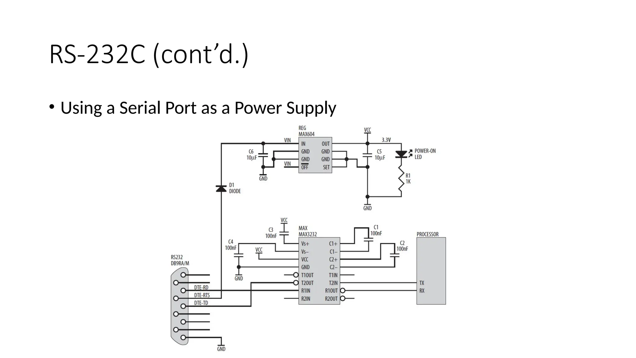 RS-232C (cont’d.)
• Using a Serial Port as a Power Supply
 