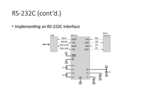 RS-232C (cont’d.)
• Implementing an RS-232C Interface
 