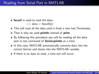 Serial comm matlab | PDF