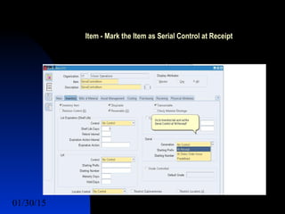 Serial Control Item in Oracle EBS | PPTX