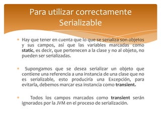 Serialización de objetos en java | PPTX