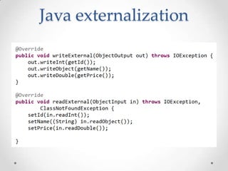 Java externalization

 