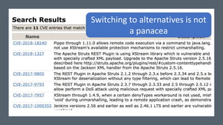 Switching to alternatives is not
a panacea
 