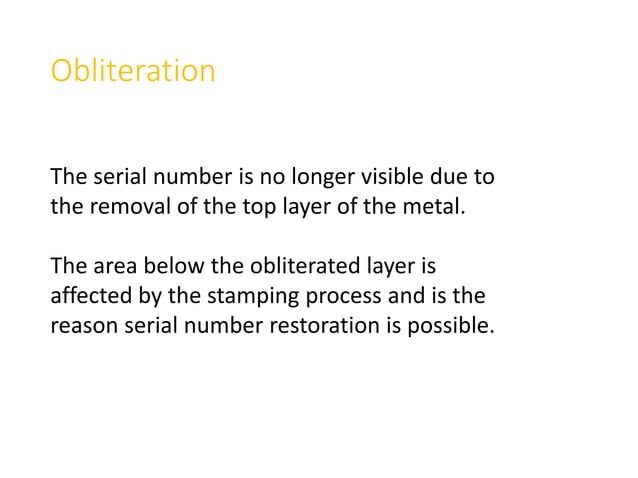 Serial number restoration | PPT