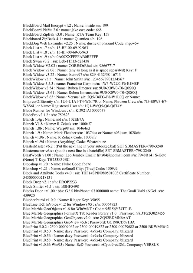Serial numbers