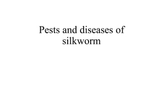Pests and diseases of
silkworm
 