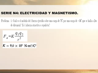 SERIE N4: ELECTRICIDAD Y MAGNETISMO. 