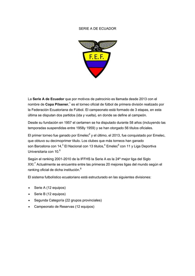 Serie a de ecuador PDF