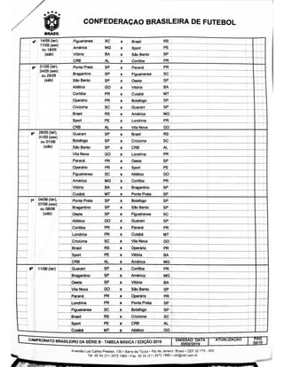 Tabela do Brasileirão Série B 2019