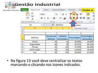 • Na figura 13 você deve centralizar os textos 
marcando e clicando nos ícones indicados. 
FIGURA 13 
 