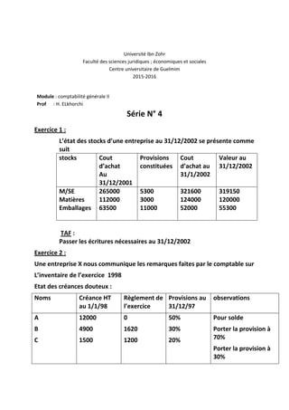 Université Ibn Zohr
Faculté des sciences juridiques ; économiques et sociales
Centre universitaire de Guelmim
2015-2016
Mo...